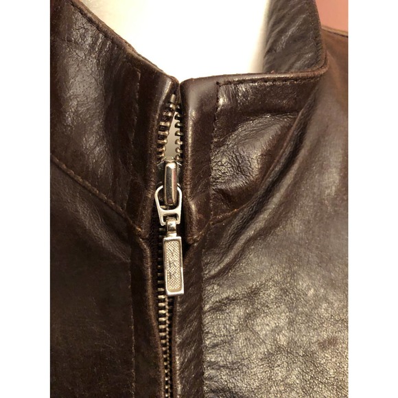 Sold-Jade Leather Wear Brown Leather Zip Front Jacket, Size XL - Picture 2 of 14